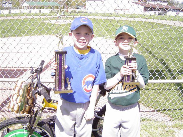 Rookie division homerun derby winner Mike Beltz (left) and runner-up Matt Kelly (right).